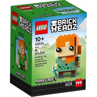 ชุดตัวต่อเลโก้ Brickheadz Minecraft 40624 Alex Rare ของเล่นสะสม สําหรับเด็ก