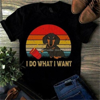 ใหม่ เสื้อยืดผ้าฝ้าย 100% พิมพ์ลาย Dachshund I Do What I Want Pl ใส่สบาย สําหรับผู้ชาย 356994