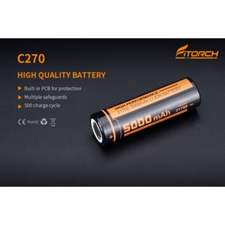 ไฟฉาย Fitorch 21700 5000mAh Protected Li-ion Battery