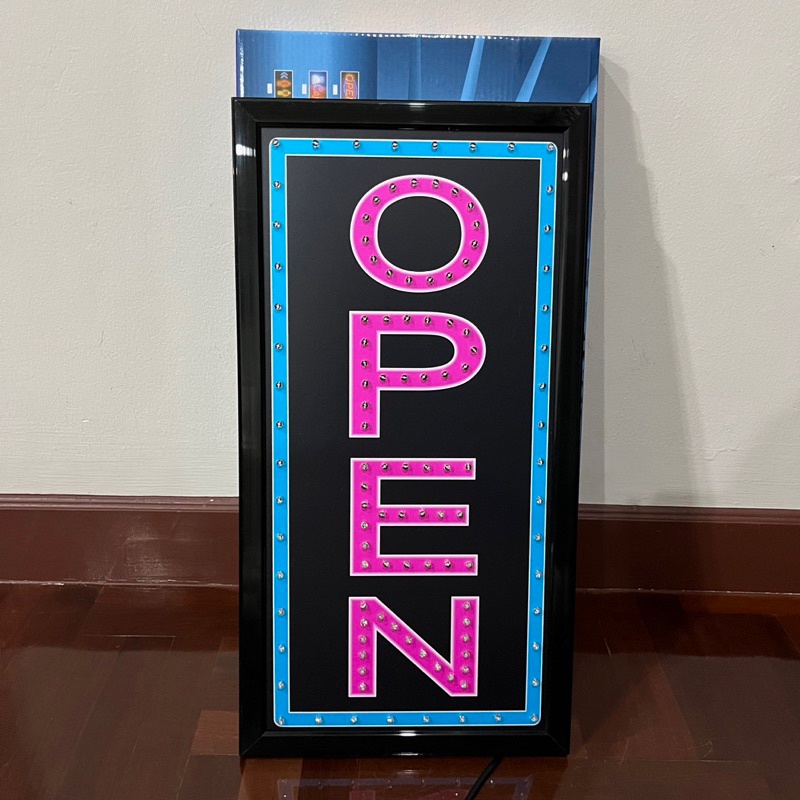 ป้ายไฟ*OPEN ชมพูทรงตั้ง* ป้ายไฟLED ป้ายไฟร้าน ป้ายไฟตกแต่งร้าน ป้ายไฟวิ่ง ป้ายไฟตัวอักษร ป้ายไฟสำเร็จรูป (LB00002)