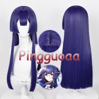 Manmei Game Honkai: Star Rail Pela Cosplay Wig 65cm Long Straight Blue Purple Scalp Wigs Cosplay Anime Cosplay Wigs Heat Resistant Synthetic Wigs