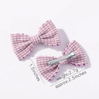 2 ชิ้น / เซต น่ารัก หวาน แฮนด์เมด โบ กิ๊บ ความปลอดภัย BB คลิป สีพื้น เครื่องประดับผม ขายส่ง