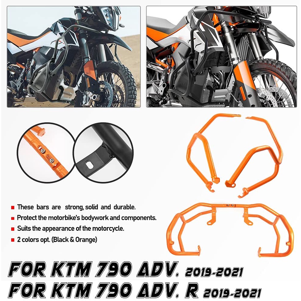 อุปกรณ์เสริมรถจักรยานยนต์เครื่องยนต์ Guard Crash Bars กรอบกันชน Protector Fairing สําหรับ KTM 790 Adventure R 790 ADV 2019-2022