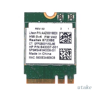 Utakee RTL8723BE การ์ด WiFi ไร้สาย 300M NGFF M2 บลูทูธ 4.0 Sps 843338 843338-001 ฉบับสากล