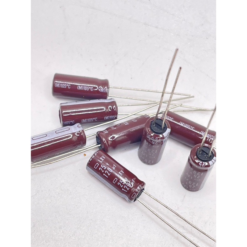 แพ็คละ5ตัว capacitor  120uf 25v 50v 400v พร้อมส่งทุกวัน