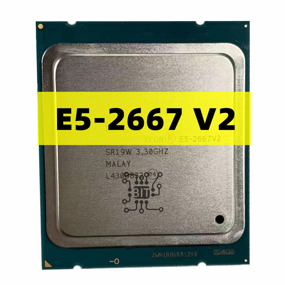 โปรเซสเซอร์ CPU Xeon E5 2667 v2 3.3hz 8Core 16Threads 25MB Cache SR19W 130W E5 2667V2 CPU E5-2667V2 LA 2011