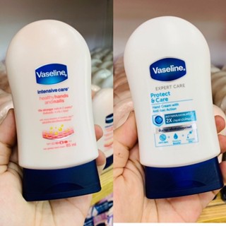 Vaseline Healthy Hand and Nail Cream 85 ml มีให้เลือก 2 สูตร Intensive Care กับ Expert Care ครีมบำรุงมือและเล็บ วาสลัน