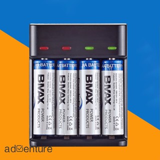 Adven Bmax ที่ชาร์จแบตเตอรี่ 4 ช่อง Usb Aa Aaa 1.2v Ni-mh ความจุสูง