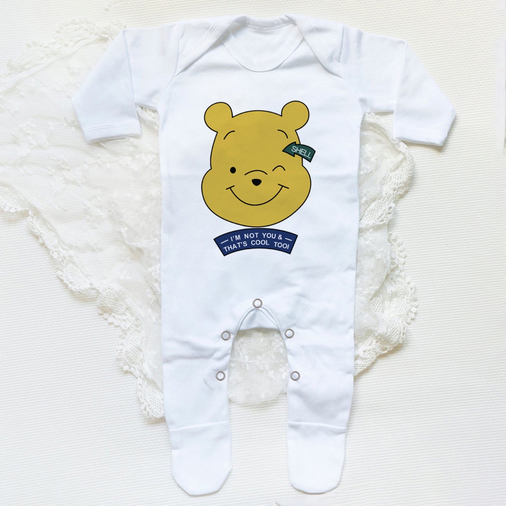 ชุดนอนบอดี้สูท พิมพ์ลายการ์ตูนหมีพูห์ เหมาะกับของขวัญ สไตล์ฮิปฮอป สําหรับเด็กทารกแรกเกิด - รูปที่ 3