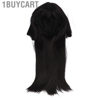 1buycart Straight Long Short Wig  Accessory Black Cosplay Wig  for Party