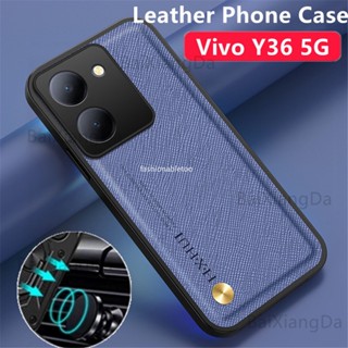 เคสโทรศัพท์มือถือหนัง PU นิ่ม กันกระแทก ปิดด้านหลัง สําหรับ Vivo Y36 Y02A Y02s Y16 Y22s Y35 Y56 Y78+ Y 36 Y 02s Y 02T Y 16 Y 22s Y 35 4G 5G 2023