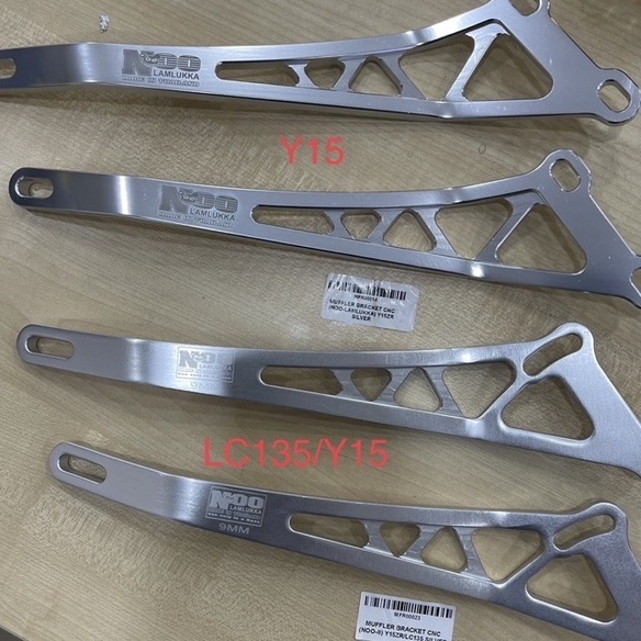 NLK NOO-II NOO-LAMLUKKA Y15 LC135 CNC MUFFLER BRACKET (9MM THIN)-SILVER