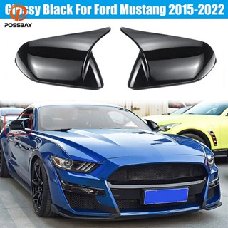 ขายดี ฝาครอบกระจกมองหลัง คาร์บอนไฟเบอร์ สีดําเงา สําหรับ Ford Mustang 2015-2022 1 คู่