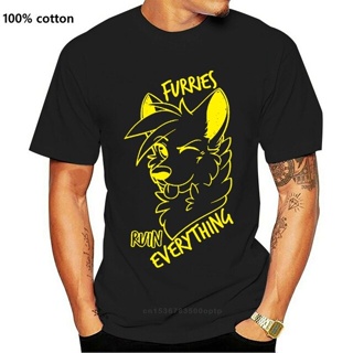 เสื้อยืด ผ้าฝ้าย พิมพ์ลายตัวอักษร Furries Ruin Everything สร้างสรรค์ สําหรับผู้ชาย ไซซ์ 4XL 5XL 6XL