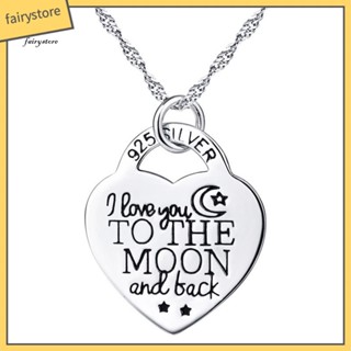 Fairystore| จี้สร้อยคอ รูปตัวอักษร I Love You to The Moon and Back ของขวัญ