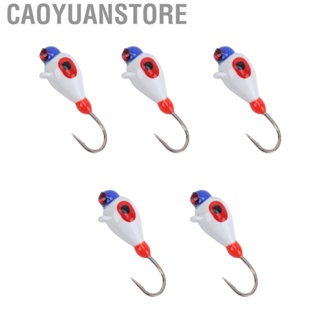 Caoyuanstore Ice Fishing Hooks  High Carbon Steel 5mm Ice Fishing Jigs Strong Penetration 5 Pcs  for Freshwater