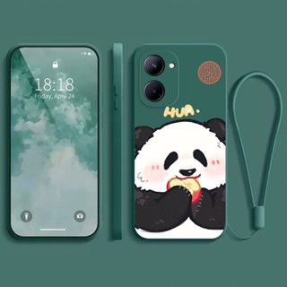 เคส REALME C33 4G  เคส กรณีโทรศัพท์นิ่มรูปแบบหมีแพนด้าโชคดี