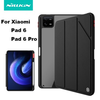 สําหรับ Xiaomi Mi Pad 6/6 Pro เคส Nillkin Bevel หนัง สมาร์ทสลีป ฝาพับ แท็บเล็ต พร้อมที่ใส่ดินสอ