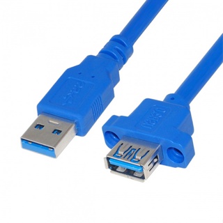 Xiwai สายเคเบิลต่อขยาย USB 3.0 A Type ตัวผู้ เป็นตัวเมีย พร้อมแผงสกรู