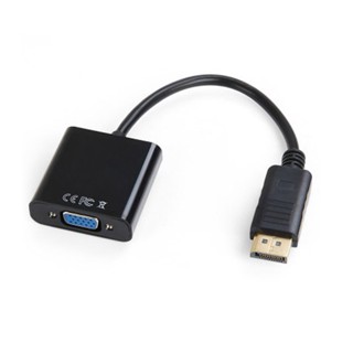 Xiwai DP DisplayPort Display Port Source to VGA Female Sink Monitor Projector Cable รองรับ ATI Eyefinity Black