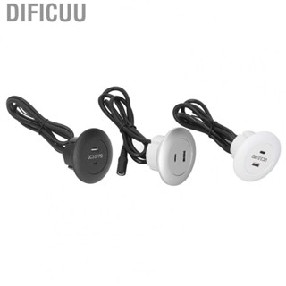 Dificuu Embedded Round Port QC3.0 Fast Phone Desktop  Station For Home 12‑30V US