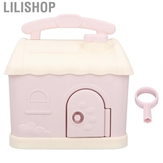 Lilishop Cartoon House  Bank Lovely Pink House Bank Plastic Kids