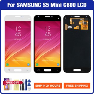 Origianl อะไหล่หน้าจอสัมผัส LCD ดิจิไทเซอร์ สําหรับ Samsung Galaxy S5 Mini G800 G800F Samsung S5 Mini LCD