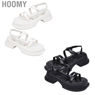 Hoomy Women Cross Strap Sandals  PU Sandals Pure Color Flat Platform Casual Open Toe Soft Inner Lining  for Daily for Female