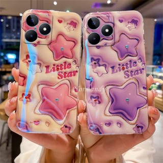 ใหม่ เคสโทรศัพท์มือถือ ซิลิโคนนิ่ม TPU กันกระแทก กันรอยกล้อง ลายดาว 3D ประดับพลอยเทียม สามมิติ แฟชั่น สําหรับ Realme C53 RealmeC53 2023