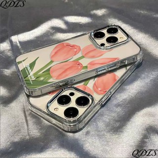 ✅เคสโทรศัพท์มือถือ แบบนิ่ม ลายดอกทิวลิป กันกระแทก สําหรับ Iphone 8plus 14pro 13 7 Max 11 12