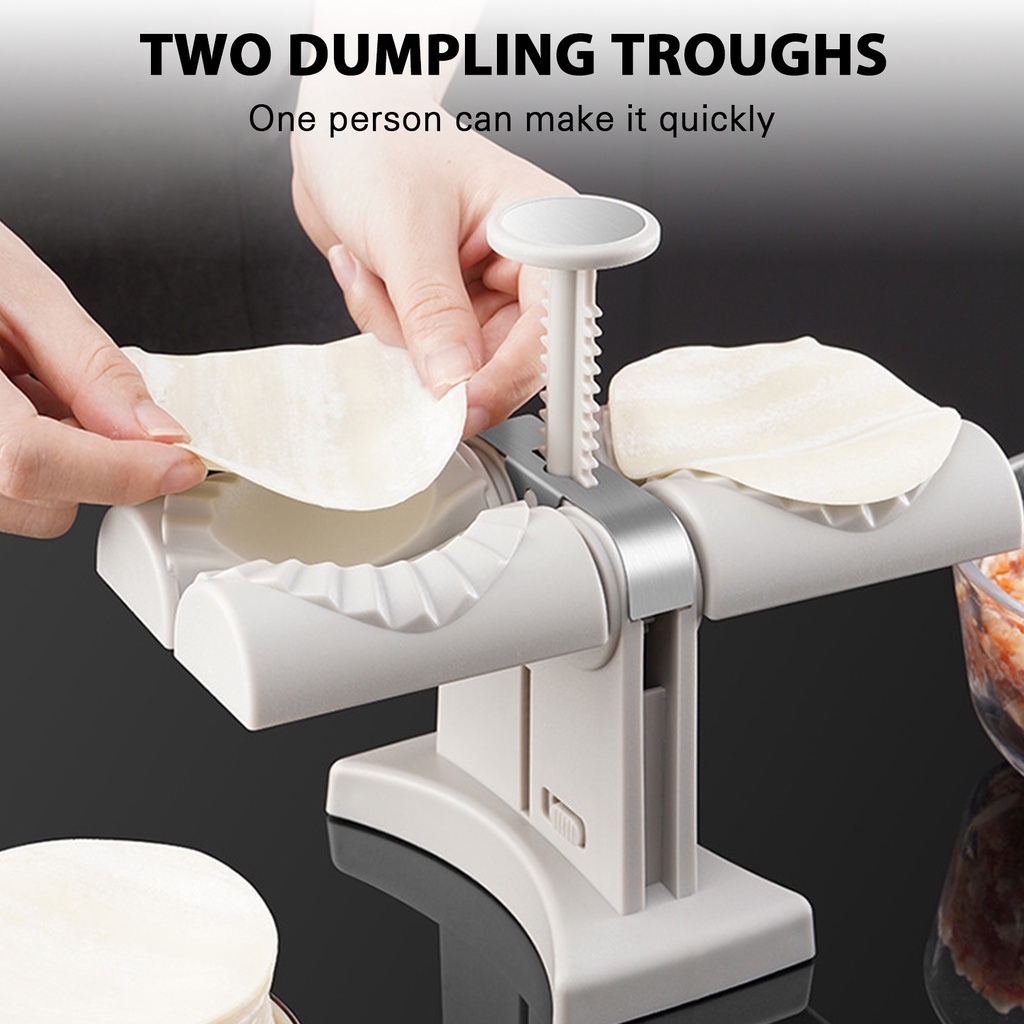 Double Head Automatic Dumpling Maker Reusable Press Dumpling Skin Stencil สําหรับ Home Kitchen