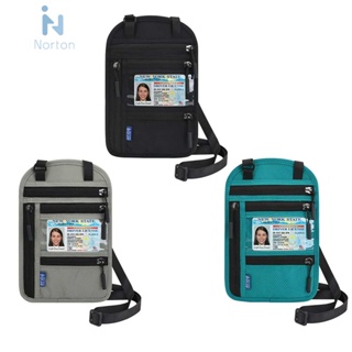 กระเป๋าสตางค์ มีซิป สําหรับใส่หนังสือเดินทาง บัตรเครดิต RFID [Norton.th]