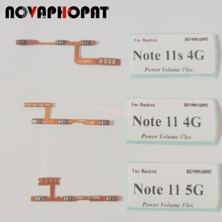 Novaphopat สายเคเบิลริบบิ้นปุ่มเปิดปิดเสียง สําหรับ Xiaomi Redmi 10 Note 11 11s Poco M4 Pro 4G 5G