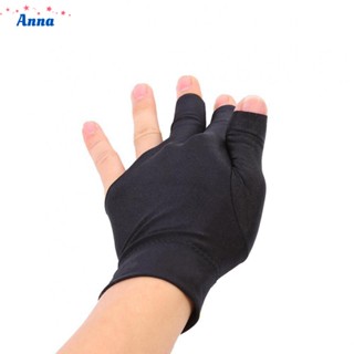 【Anna】Snooker Gloves Spandex Stretchy Three Finger Gloves Breathable Fingerless