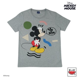 เสื้อยืดแขนสั้นคอกลมเสื้อแตงโม (SUIKA) - เสื้อยืด Disney ลาย Mickey Oh! Boy  ( MK.O-026 )Cotton 100%  [S-5XL]