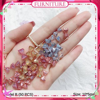 ♕ Miss Gooey Nail Art Aurora Bowknot Jewelry Symphony Super Glitter 3d Three-dimensional Nail Decoration Manicure Tool For Nail Shop 50pcs FURNITURE