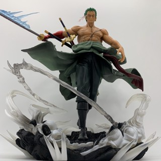 โมเดลฟิกเกอร์ One Piece JZ Zoro Interchangeable GK Big Zoro แบบสองหัว ของเล่นสําหรับเด็ก