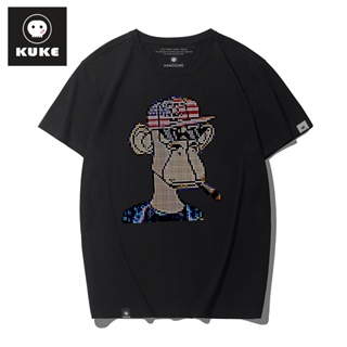 【พร้อมส่ง】Bored Ape เสื้อยืดคอกลม แขนสั้น พิมพ์ลายลิง NFT สไตล์ยุโรป และอเมริกา โอเวอร์ไซซ์ แฟชั่นสําหรับผู้ชาย และผู้หญิง