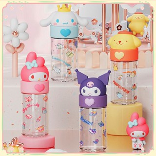 360ml ขวดน้ำ Sanrio Kawaii Kuromi Cinnamoroll Pompompurin การ์ตูนอะนิเมะตุ๊กตาแก้วถ้วยแขนของเล่นสำหรับเด็กชายหญิงของขวัญ 【แดด】