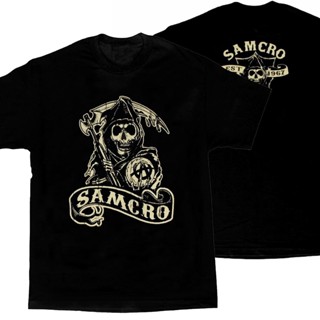 การออกแบบเดิมเสื้อยืดคอกลม แขนสั้น ผ้าฝ้าย พิมพ์ลาย Sons Of Anarchy Samcro Reaper แฟชั่นฤดูร้อน สําหรับผู้ชายS-5XL