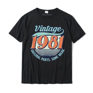 เสื้อยืด ผ้าฝ้าย ขนาดใหญ่ พิมพ์ลาย 1981 40th Birthday Gift สไตล์วินเทจ เรโทร สําหรับผู้ชาย