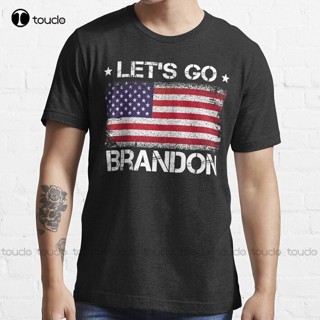 เสื้อยืด พิมพ์ลายธงชาติอเมริกัน LetS Go Brandon Impeach Biden ขนาดใหญ่ สําหรับผู้ชาย และผู้หญิง