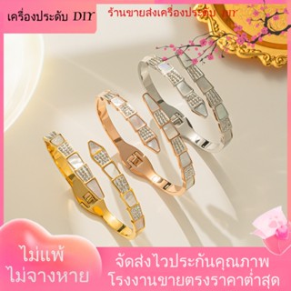 💖เครื่องประดับ DIY ขายส่ง💖Baojia สร้อยข้อมือ ชุบทอง รูปงู ประดับเพชร สไตล์ยุโรป อเมริกา[สร้อยข้อมือ]