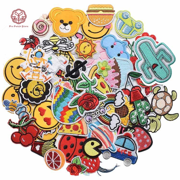 Pro Patch Store Smiley Face รถโมเดลดอกไม้ ทำเองด้วยมือ พатช์สำหรับตกแต่งเสื้อผ้าและป้าย