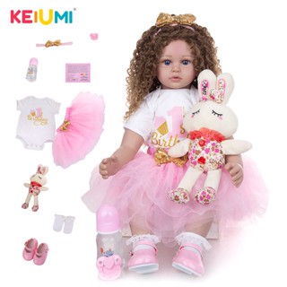 Keiumi ตุ๊กตาเด็กทารกแรกเกิด ซิลิโคนจําลอง น่ารัก ขนาด 80 ซม.
