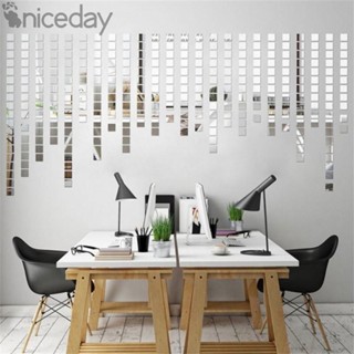 #NICEDAY-Mirror Stickers 100PCS 10x10mm Glass Glass Mirror Stickers Self-adhesive