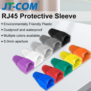 Jt-com 100pcs Boot หัวRJ-45 Plug Boot บูทแลน ปลั๊กบูทส์ บูทครอบหัว LAN ปลอกหุ้ม หัวแลนตัวผู้ ยางหุ้มหัว cat5e cat6 cat7