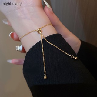 [highbuying] ใหม่ สร้อยข้อมือ ประดับโอปอล พลอยเทียม สีทอง ปรับได้ แฟชั่น สําหรับผู้หญิง