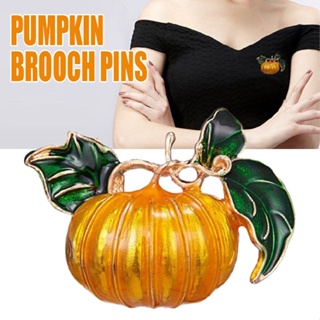 New Halloween Pumpkin Brooch Pins Enamel Pumpkin Corsage Breastpin Women Jewelry