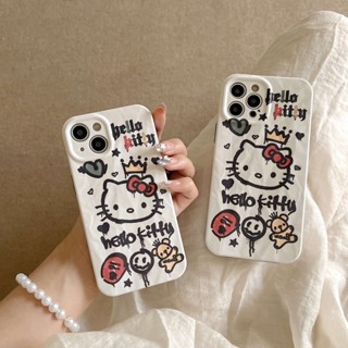 เคสโทรศัพท์มือถือ TPU กันกระแทก ลายแมว คิตตี้ สําหรับ Apple IPhone 14 13 12 11 Pro Max